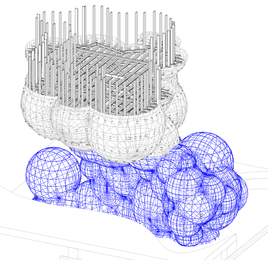 Figure 8 - Cloud 7 Isometric View (Blue Portion is Ground Supported) - Courtesy of Ensign Engineering and Land Surveying