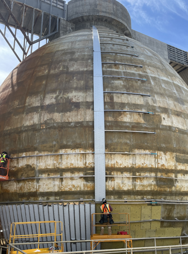 Cladding installation in progress - Courtesy of Radius Track Cladding installation in progress - Courtesy of Radius Track