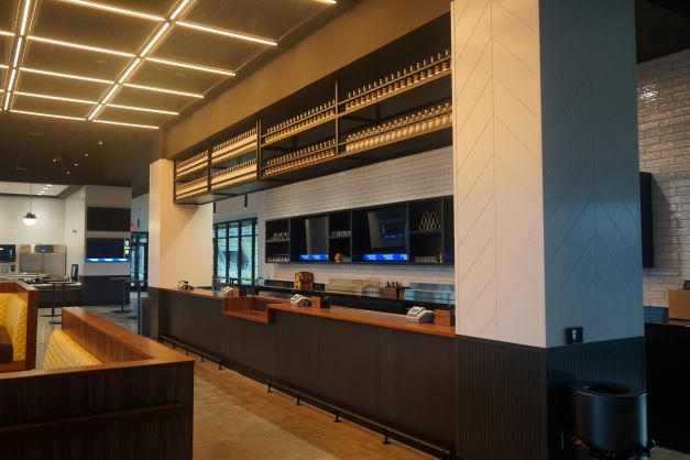 Hanging Liquor Display from CFMF Above Ceiling - Photo courtesy ofValley Interior Systems, Inc.