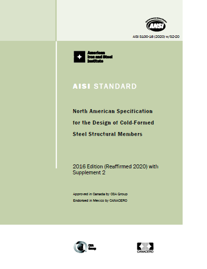 AISI S100-16 (2020) w/S2-20 AISI S100-16 (2020) w/S2-20