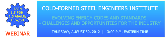EVOLVING ENERGY CODES AND STANDARDS - CHALLENGES AND OPPORTUNITIES FOR THE INDUSTRY WEBINAR